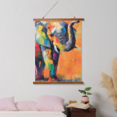 Abstrakt Happy Rainbow Elephant Wandteppich Mit Holzrahmen (Schlafzimmer)