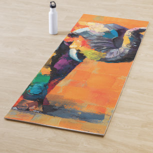 Abstrakt Happy Rainbow Elephant Yogamatte