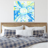 Abstrakt Happy Whimsical Sun Word Art Leinwanddruck (Insitu (Schlafzimmer))