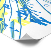 Abstrakt Happy Whimsical Sun Word Art Poster (Ecke)