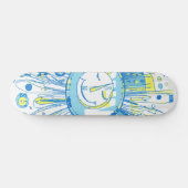 Abstrakt Happy Whimsical Sun Word Art Skateboard (Horizontal)