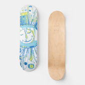 Abstrakt Happy Whimsical Sun Word Art Skateboard (Vorderseite)