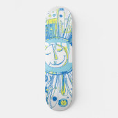Abstrakt Happy Whimsical Sun Word Art Skateboard (Vorderseite)