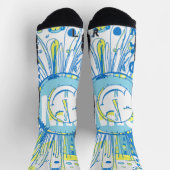 Abstrakt Happy Whimsical Sun Word Art Socken (Oben)