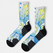 Abstrakt Happy Whimsical Sun Word Art Socken (Links)