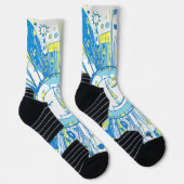 Abstrakt Happy Whimsical Sun Word Art Socken (Rechts)