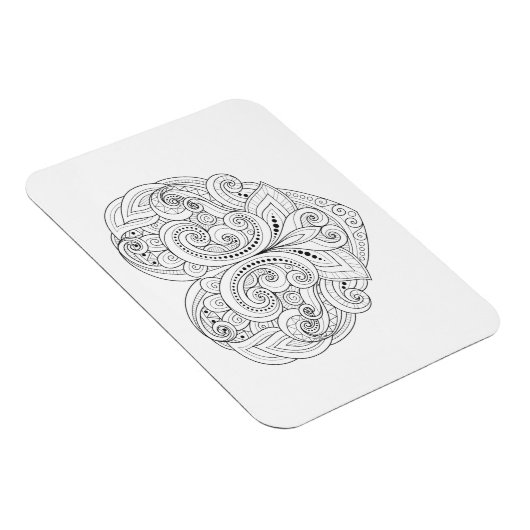 Abstrakt Heart Doodle Magnet (Rechte Seite)