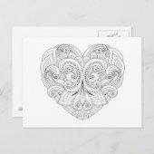 Abstrakt Heart Doodle Postkarte (Vorne/Hinten)