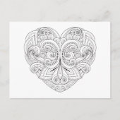 Abstrakt Heart Doodle Postkarte (Vorderseite)