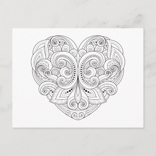 Abstrakt Heart Doodle Postkarte (Vorderseite)