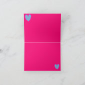 Abstrakt Heart Leopard Türkis Magenta Note Karte (Innenseite)