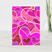Abstrakt Hearts Happy Valentines Day Card Karte (Vorderseite)