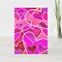 Abstrakt Hearts Happy Valentines Day Card Karte
