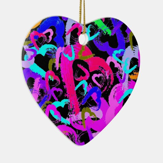 Abstrakt Hearts Keramik Ornament (Rechts)