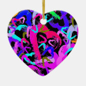 Abstrakt Hearts Keramik Ornament (Vorne)