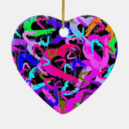 Abstrakt Hearts Keramik Ornament (Hinten)