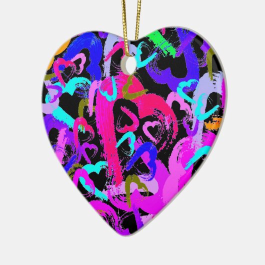 Abstrakt Hearts Keramik Ornament (Links)