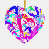 Abstrakt Hearts Keramik Weihnachten Keramik Ornament (Vorne)