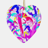 Abstrakt Hearts Keramik Weihnachten Ornament (Rechts)