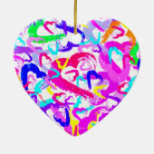 Abstrakt Hearts Keramik Weihnachten Ornament (Hinten)