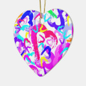 Abstrakt Hearts Keramik Weihnachten Ornament (Links)