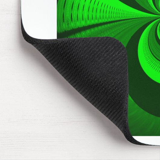 Abstrakt-hellgrüne Groovy Kaleidoskop-Muster Mousepad (Ecke)