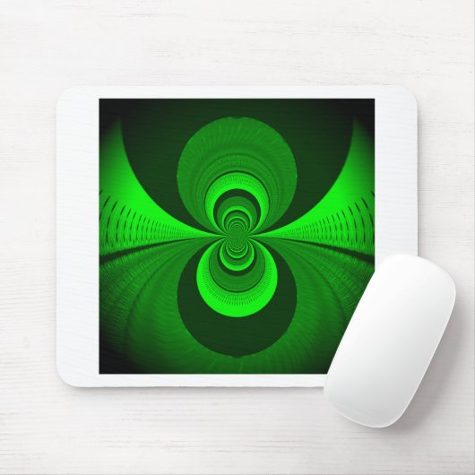 Abstrakt-hellgrüne Groovy Kaleidoskop-Muster Mousepad (Mit Mouse)