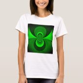 Abstrakt-hellgrüne Groovy Kaleidoskop-Muster T-Shirt (Vorderseite)