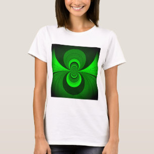 Abstrakt-hellgrüne Groovy Kaleidoskop-Muster T-Shirt