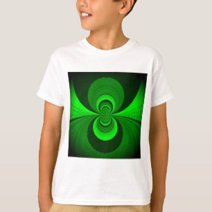 Abstrakt-hellgrüne Groovy Kaleidoskop-Muster T-Shirt