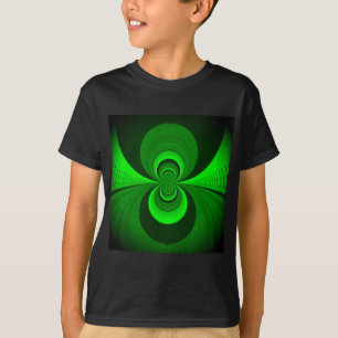Abstrakt-hellgrüne Groovy Kaleidoskop-Muster T-Shirt