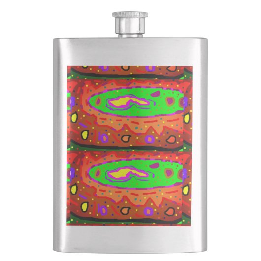 ABSTRAKT HIPPY ART RETRO FLACHMANN (Vorderseite)