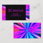 Abstrakt Hot Pink Neights Lights Night Club DJ Visitenkarte (Vorne/Hinten)