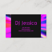 Abstrakt Hot Pink Neights Lights Night Club DJ Visitenkarte (Vorderseite)