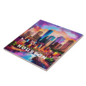 Abstrakt Houston Skyline Art Modern City Fliese (Seite)