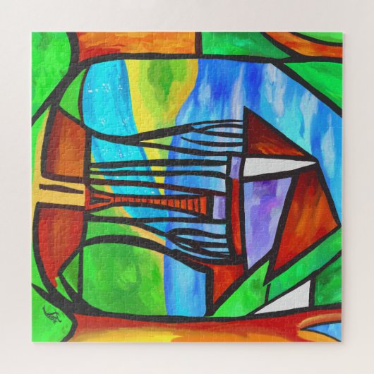 Abstrakt - Hütte im Wald Puzzle (Horizontal)