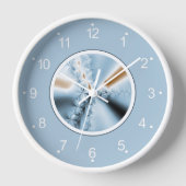 Abstrakt Icy Blue Gradient Fraktal Uhr (Vorderseite)