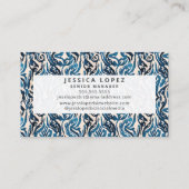 Abstrakt Ikat Blue Watercolor Beruflich Generic Visitenkarte (Rückseite)