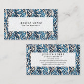 Abstrakt Ikat Blue Watercolor Beruflich Generic Visitenkarte (Vorne/Hinten)