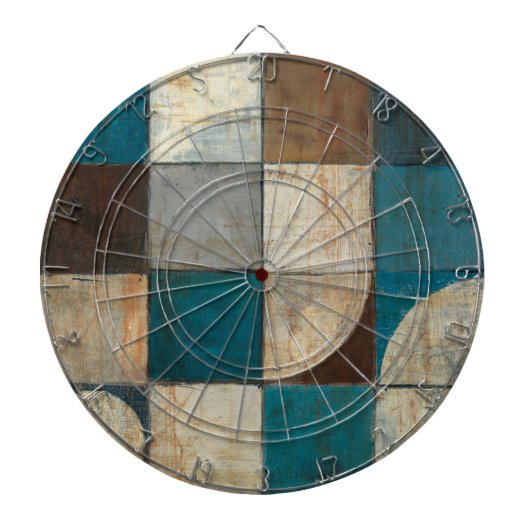 Abstrakt im Blau und in Brown Dartscheibe (vorne)