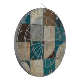 Abstrakt im Blau und in Brown Dartscheibe (Vorderseite Links)