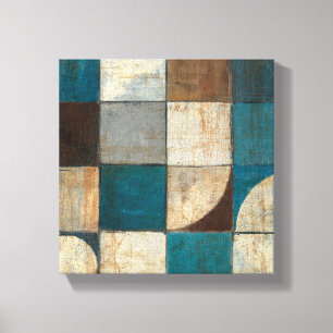 Abstrakt im Blau und in Brown Leinwanddruck
