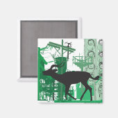 Abstrakt Impala Magnet (Vorderseite/Rückseite)