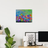 Abstrakt impressionistisches Feld der Blume Leinwa Poster (Heimbüro)