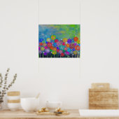 Abstrakt impressionistisches Feld der Blume Leinwa Poster (Küche)