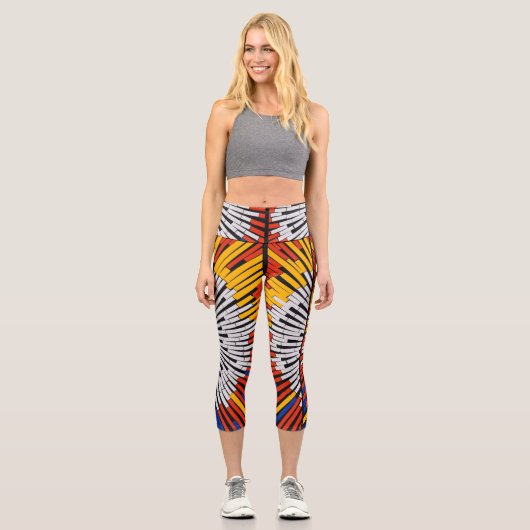 Abstrakt in Band - Sternexplosion Capri Leggings (Vorderseite)