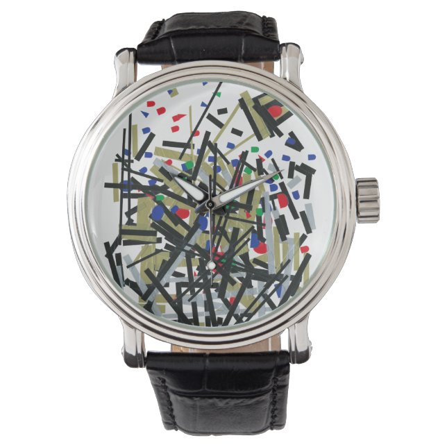 Abstrakt in Band und Buchstaben 1 Armbanduhr (Vorderseite)