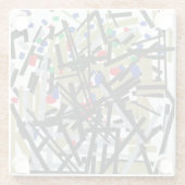 Abstrakt in Band und Buchstaben 1 Glasuntersetzer (Rückseite)