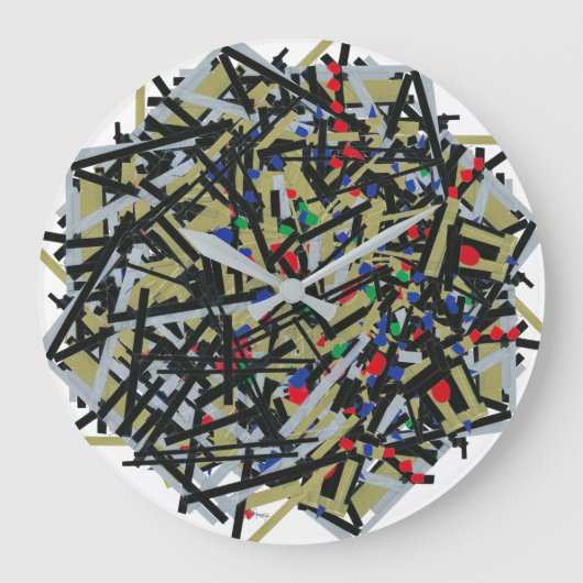 Abstrakt in Band und Buchstaben 1 Große Wanduhr (Vorderseite)