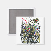 Abstrakt in Band und Buchstaben 1 Magnet (Vorderseite/Rückseite)